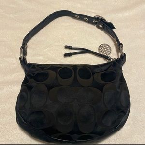 Coach Ali Black Signature Canvas Hobo Bag- K0967-13636